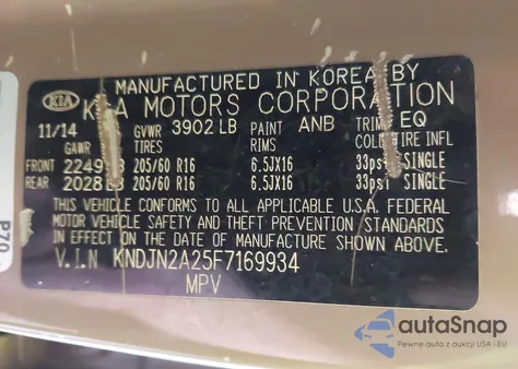 2015 Kia Soul from USA, damaged, VIN KNDJN2A25F7169934